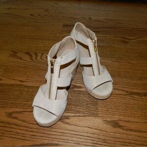 A New Day Cream Espadrille Sandals with Zipper